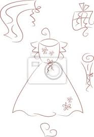 Muita gente acha que se casar com um vestido colorido tira a serenidade e leveza de uma noiva, mas não é verdade. Desenho Vestido De Noiva Com Acessorios Fotomural Fotomurais Vestido De Casamento Doar Buque De Casamento Myloview Com Br