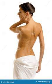 The Girl in Towel with Naked Back Stock Photo - Image of health, human:  7294938