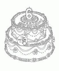 Big Birthday Cake With Number 6 For Kids Holiday Coloring Pages Printables Free Wupps Birthday Coloring Pages Love Coloring Pages Coloring Pages For Girls