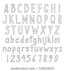 If you've ever paid even a little attention to the appearance of typed letters, you're noticing various fonts. Hand Drawn Alphabet In Thin Linear Style Vector Set Of Simple Semi Bold Letters And Numb Lettering Alphabet Handwritten Fonts Alphabet Hand Lettering Alphabet