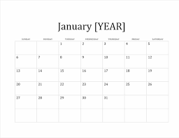 Blank printable calendar 2020 template. 12 Month Basic Calendar Any Year