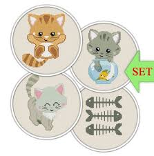 How big is a baby cross stitch kit? Cat Cross Stitch Baby Cross Stitch Kitten Cross Stitch Pattern Animal Cross Stitch Nursery Cross Stitch Home Hobby Craft Supplies Tools Kromasol Com