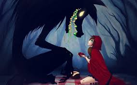 48689 filme hd wallpapers und hintergrundbilder. Hd Wallpaper Animals Anime Creepy Dark Fangs Forest Girls Red Riding Hood Wallpaper Flare