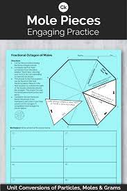 Mole Conversions Fractional Octagon Puzzle Teaching Chemistry Chemistry Lessons Chemistry
