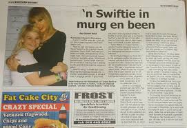 Get klerksdorp record along with 5,000+ other magazines & newspapers. Here Is My Interview In Our Local Newspaper About My Meeting With Taylor Klerksdorp Record You Can Be A Swiftie Or A Fan Girl And Then There S Also Something Like Taylor Nation At The Top Of Taylor
