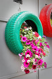 Recycled Tire Planter For Balcony Garden Unique Balcony Garden Decoration And Easy Diy Ideas Tyres Recycle Tire Planters Container Garden Design