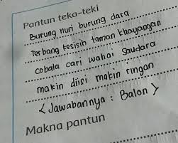 Sebagai bagian karya sastra lama. Pantun Teka Teki Katapos