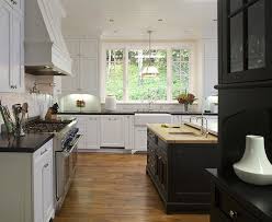 Mismatched Island With Butcher Block Don T Have To Tie The Island To Counters With Small Farmhouse Kitchen White Kitchen Traditional Interior Design Kitchen