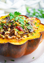 Wild Rice Stuffed Acorn Squash Where You Get Your Protein Acorn Squash Acorn Squash Recipes Wild Rice Stuffing Recipes