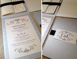 Custom Wedding Invitations Vertical Folded Card Ribbon Sash Gate Wedding Invitations Wedding Invitations Diy Custom Wedding Invitations