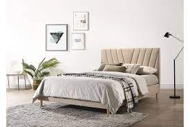 Maybe you would like to learn more about one of these? Modern Contemporary Upholstered Fabric Platform Bed Base Frame Queen Beige Matt Blatt