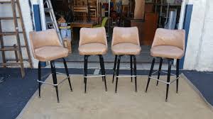Bar Stools Set Of 4 Steel Frame Beige Used Used Furniture For Sale Bar Stools Second Hand Furniture