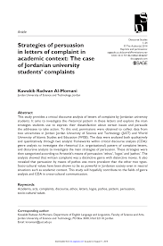 Dos likely is going to terminate my employment within next 6 weeks. Pdf Strategies Of Persuasion In Letters Of Complaint In Academic Context The Case Of Jordanian University Students Complaints
