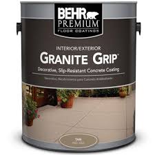 Behr Premium 1 Gal Tan Granite Grip Decorative Flat Interior Exterior Concrete Floor Coating 65501 The Home Depot In 2020 Painting Concrete Concrete Floor Coatings Exterior Concrete Paint