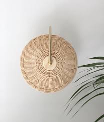 Rattan Sconce Light Bamboo Minimal Wall Sconce Woven Lamp Etsy Rattan Shades Sconce Lighting Rattan