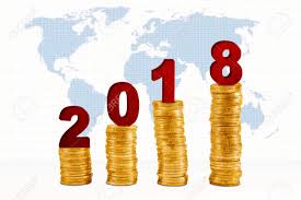 picture of numbers 2018 above pile of gold coins shaped growth