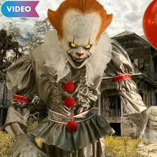 Animated Giant Pennywise Decoration It Party City Animated Halloween Props Party City Halloween Decorations Pennywise Decorations