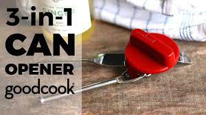 Once cut, twist a half turn back to release the can opener. 3 In 1 Can Opener Goodcook Products Youtube