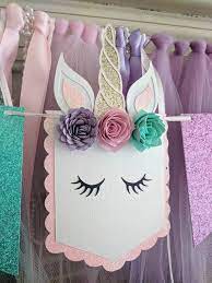 Partido De Unicornio Unicornio Primer Cumpleanos Bandera Del Unicorn Party Unicorn Birthday Party Decorations Unicorn Banner