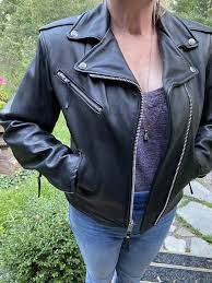 Harley Davidson Ladies Small Black Leather Jacket Mint Usa Etsy Celebrities Leather Jacket Leather Jacket Black Leather Jacket