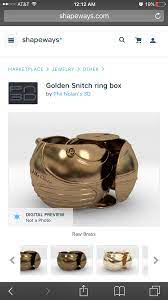 Golden Snitch Ring Box Harry Potter Engagement Harry Potter Jewelry Rings Harry Potter Wedding Theme