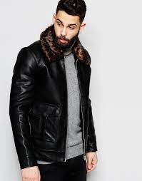 River Island Harrington Jacket With Faux Fur Collar In Black Harrington Jacket Jackets Faux Fur Collar