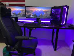 Almost Done With My Station Best Place To Relax At The End Of The Day Gaming Desk Setup Desktop Setup Pc Setup
