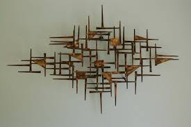 Mid centruy modern wall decor. Mid Century Modern Brutalist Nail Art Wall Hanging Sculpture Mid Century Modern Wall Decor Modern Wall Decor Mid Century Wall Art