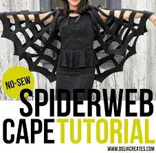 No Sew Halloween Spiderweb Cape Tutorial Delia Creates Diy Halloween Witch Witch Halloween Costume Diy Witch Costume Diy