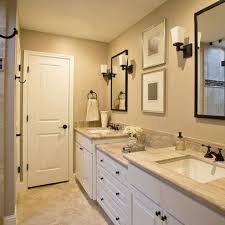 Bathroom Neutral Wall And Counters White Cabinets And Tile In Shower And Around T Traditional Bathroom White Bathroom Cabinets Traditional Bathroom Designs