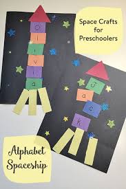 Theinspiredhome Org Space Crafts For Preschoolers Toddlers Alphabet Name Spaceship Outer Space Crafts Space Preschool Space Crafts
