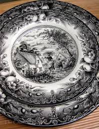 Black And White Toile Dinnerware Set My Favorite Things Transferware Transferware Black And White Plates Antique Dishes