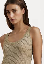 Lauren Ralph Lauren METALLIC RIB KNIT SWEATER TANK TOP