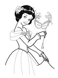 Snow White In Party Mask Coloring Pages Snow White Cartoon Coloring Pages Disney Coloring Pages Coloring Pages Colouring Pages