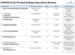 Upwod N 20 The Back Biceps Mass Bomb Workout Back