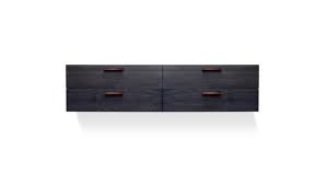 Pipishell floating shelves wood wall mounted shelf, rustic shelves set of 3, 18kg weight capability, solid metal wall shelf for bedroom, bathroom, living room, kitchen, home office, laundry room, etc. Shale 4 Drawer Wall Mounted Cabinet By Blu Dot Hub Modern Home Giftpost Hub Modern Home Gift