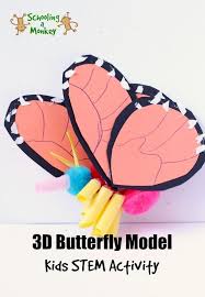 How To Make A 3d Butterfly Model Butterfly Science Elementary Stem Activities Kids Stem Activities