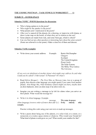 The Cosmic Postman Task Stimulus Worksheet