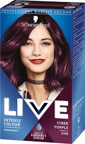 You should use yellow or orange to cancel out purple in your hair, depending on how intense the purple in your hair you want to cancel out. 046 Cyber Purple Hair Dye By Live