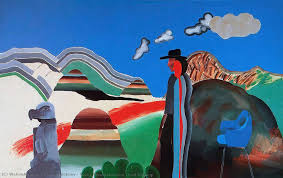 What is he famous for? Steinig Berge Und Mude Indianer Von David Hockney Buypopart Com