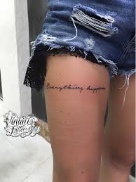Thigh tattoos are a big trend among women. Fonts Tattoo Tattoo Fonts Thigh Tattoo Quotes Leg Tattoos