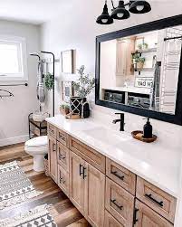 Neutrals have been the name of the game in the 2010s but we re ready to see color re emerge in the farmhouse scene. 900 Farmhouse Bathrooms Ideas In 2021 Bathroom Decor Bathrooms Remodel Bathroom Design