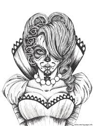 This skull and antler coloring page is fun for adults and kids too. Print Sexy Sugar Skull Flowers Coloring Pages Coloring Home