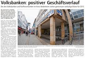 Volksbank brenztal eg, giengen an der brenz, germany. Pressespiegel Heidenheimer Volksbank Eg
