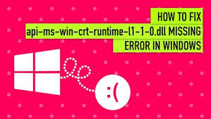 Hello, see if this fix helps you: Fix The Api Ms Win Crt Runtime L1 1 0 Dll Missing Error In Windows