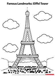 Draw an outline shape of the eiffel tower on your construction paper. Color In The Eiffel Tower Worksheets Printables Scholastic Parents