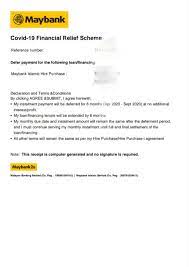 File a complaint with maybank customer service department. Moratorium Maybank Imakelar