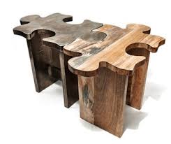 Unique Wooden Coffee Table Or Stool Jigsaw Puzzle 495 Each Woodworking Jigsaw Puzzle Table Wooden Coffee Table