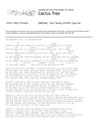 A member of the stands4 network. Joni Mitchell Cactus Tree Transcription