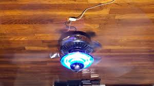 Brushed nickel ceiling fan with light kit and remote control. Hampton Bay Cameron Ii Plus Ceiling Fan 52 Chrome Blue Neon Light Kit Youtube